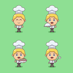 set of cartoon chef