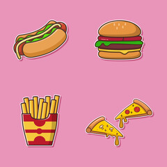 fast food sticker set