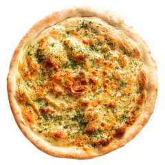 Isolated italian flat bread focaccia on white background