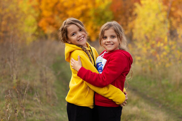 children in autumn park