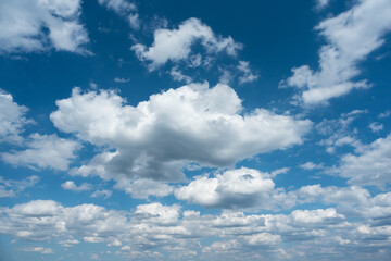 Naklejka na ściany i meble Blue cloudy sky abstract background. Cloudscape.