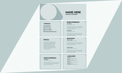 New creative resume CV vector template illustration design 
