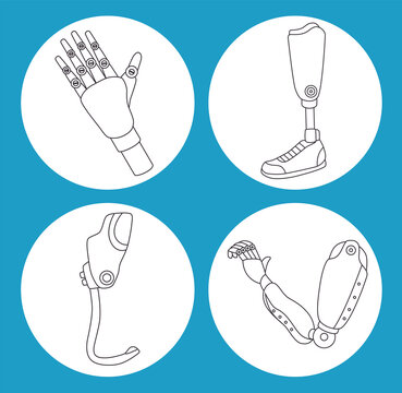 four prothetics implants icons