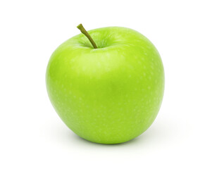 fresh green apple isolated on white background.