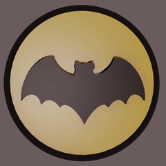 Bat. Sticker icon. Happy Halloween.   illustration.