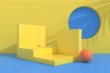 Abstract minimal scene, design for cosmetic or product display podium 3d render.	
