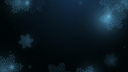Fototapeta na wymiar Christmas background. Abstract chaotic snowflake on dark background. Vector illustration