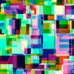 Vector image with imitation of grunge datamoshing texture.