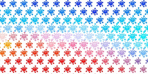 Light Blue, Red vector backdrop with virus symbols.