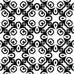 Seamless vector pattern in geometric ornamental style. Black  pattern.