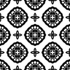  floral pattern background.Repeating geometric pattern from striped elements. Black pattern. 