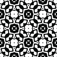 floral seamless pattern background.Geometric ornament for wallpapers and backgrounds. Black and white pattern.
