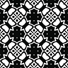 floral seamless pattern background.Geometric ornament for wallpapers and backgrounds. Black and white pattern.
