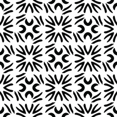 floral seamless pattern background.Geometric ornament for wallpapers and backgrounds. Black and white pattern.
