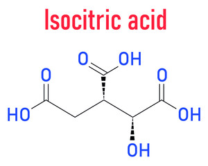 Isocitric acid molecule. Skeletal formula.