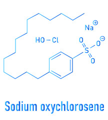 Sodium oxychlorosene antiseptic molecule. Skeletal formula.