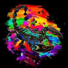 Poster background with scorpion color art © reznik_val