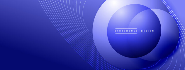 Gradient circles with shadows. Vector techno abstract background. Modern overlapping forms wallpaper background, design template