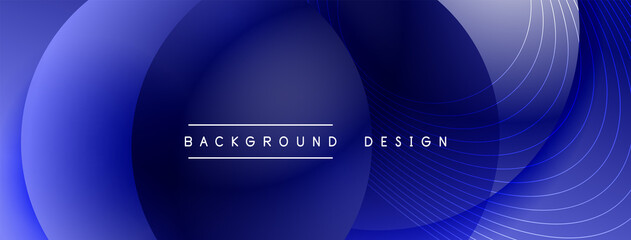 Obraz premium Gradient circles with shadows. Vector techno abstract background. Modern overlapping forms wallpaper background, design template