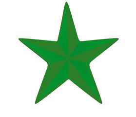 Green star isolated. vector illustration