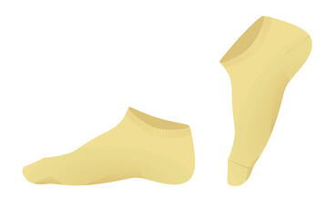 Yellow short sock. vector illustration