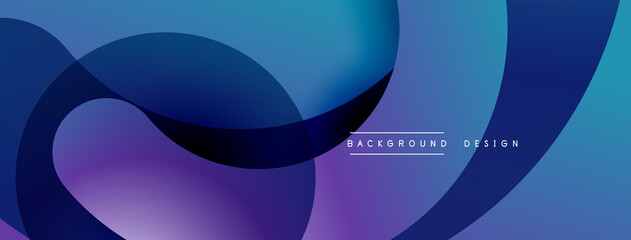 Abstract overlapping lines and circles geometric background with gradient colors