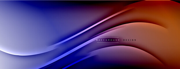 Abstract background - lines composition created with lights and shadows. Technology or business digital template. Trendy simple fluid color gradient abstract background with dynamic