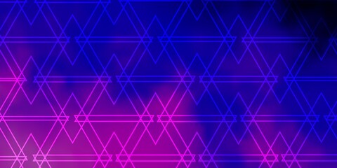 Light Purple, Pink vector background with polygonal style. Triangles on abstract background with colorful gradient. Best design for posters, banners.