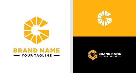 LETTER G LOGO SOLAR MONOGRAM EDITABLE