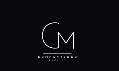 Abstract Letter Initial CM MC Vector Logo Design Template 