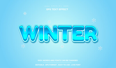 Editable text effect winter style