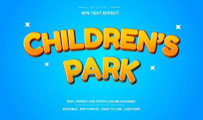 editable children's park cartoon text effect