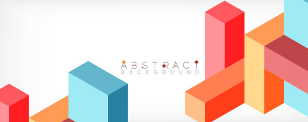 Abstract background. 3d cubes, cubic elements and blocks. Techno or business concept for wallpaper, banner, background, landing page