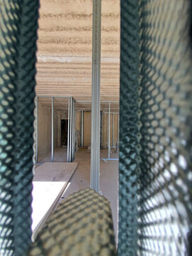 modern building , new wall construction on the construction site