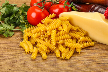 Italian pasta - raw Girandole for cooking
