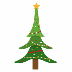 christmas tree in flat style