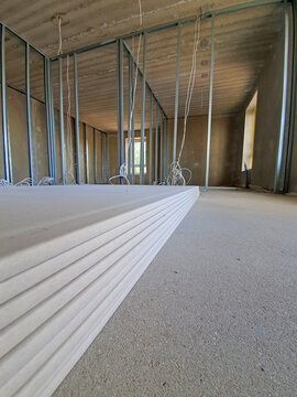 a wall construction on  the construction  site