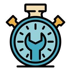 Repair after sales icon. Outline repair after sales vector icon color flat isolated