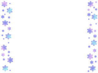 カラフルな雪の結晶のフレーム