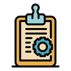 Clipboard service icon. Outline clipboard service vector icon color flat isolated