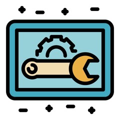 Maintenance service icon. Outline maintenance service vector icon color flat isolated