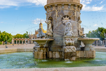 ancient fountain with water