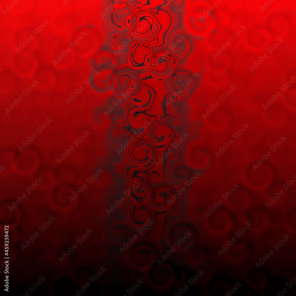 Poster repeating design in vivid red to black coloured gradient in unique glowing style patterns
