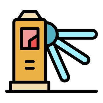 recommend clip art: Turnstile icon. Outline turnstile vector icon color flat isolated