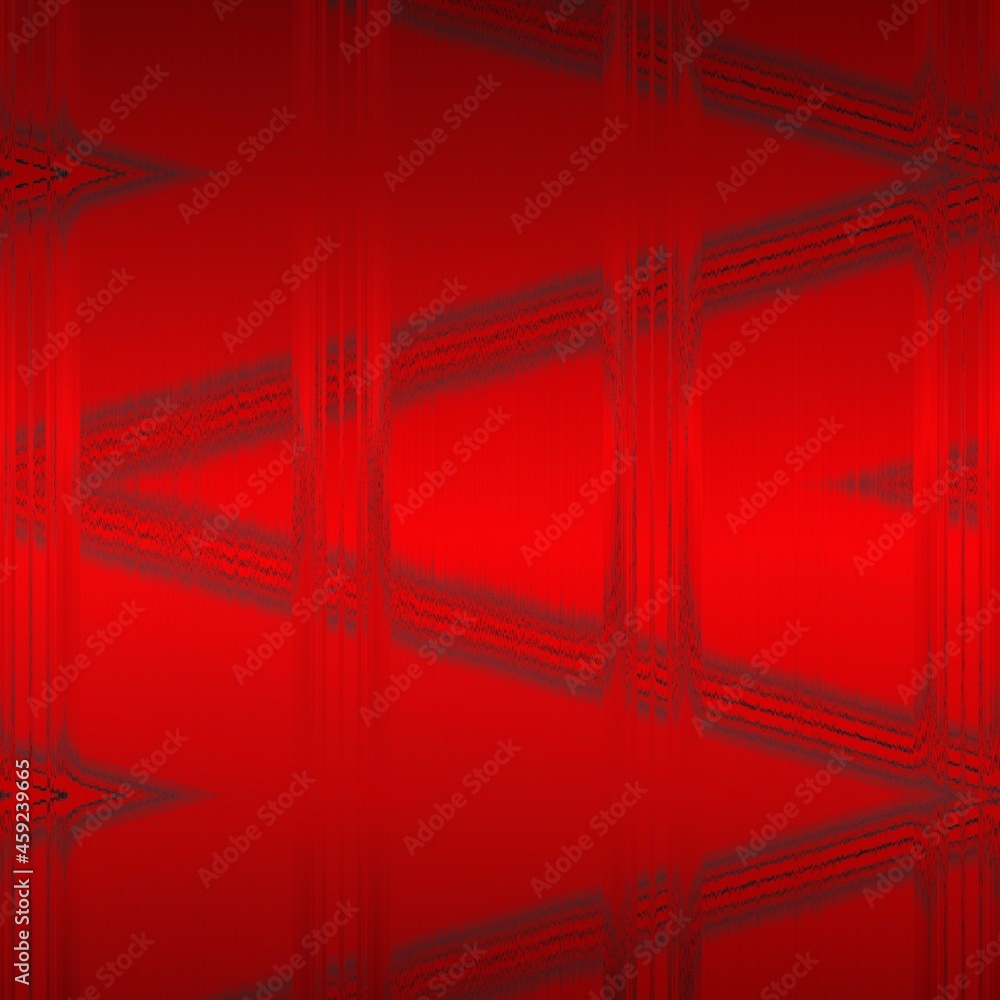Poster repeating zigzag quicksilver design in vivid red to black coloured gradient in unique glowing style 