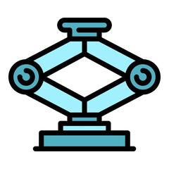 Car jack screw icon. Outline car jack screw vector icon color flat isolated