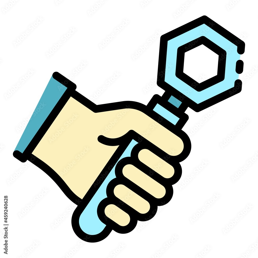 Poster fix car key icon. outline fix car key vector icon color flat isolated
