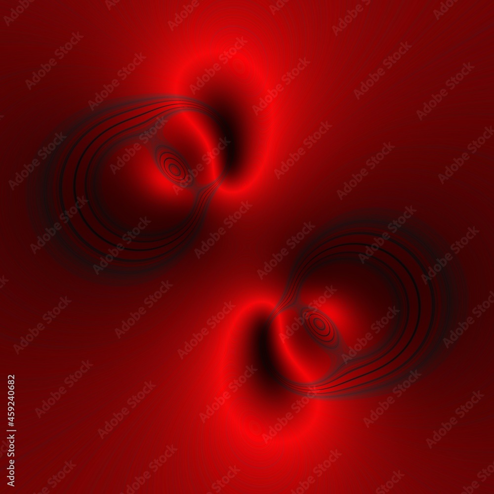 Poster symmetric cyclone style design in vivid red to black coloured gradient in unique glowing style patte