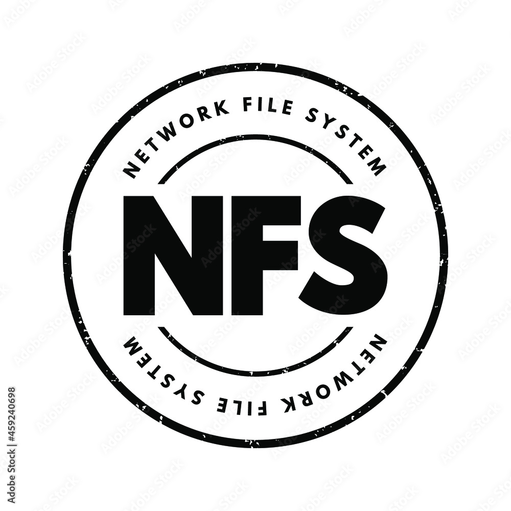 Poster nfs - network file system acronym, technology concept background