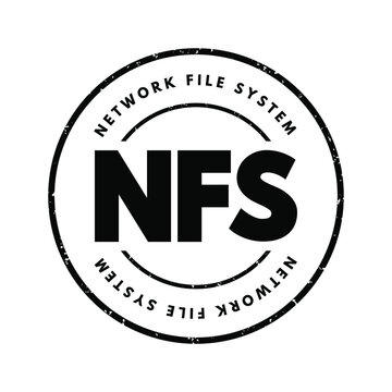 NFS - Network File System acronym, technology concept background